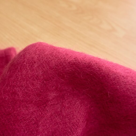 Andrew Stewart Vintage Mohair/Wool Open Front Vest, Made in Scotland, Pink - Picture 6 of 6